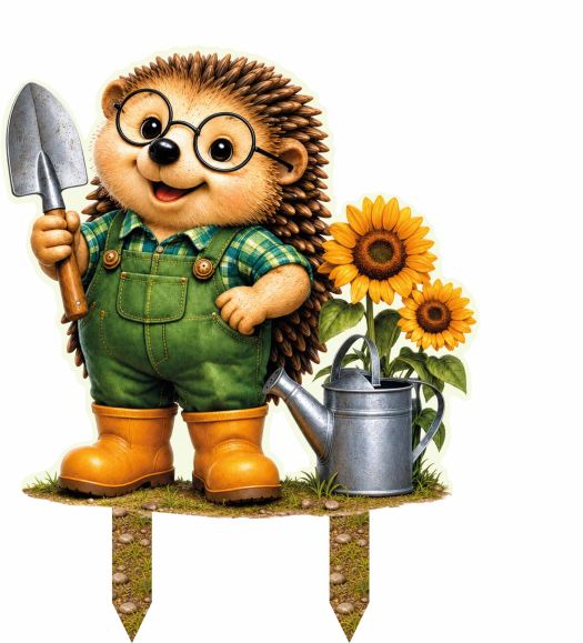 Gartenfigur aus Aluverbund mit Igelmotiv